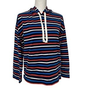 J. Crew Striped Pullover Hoodie Multi-striped Size Small